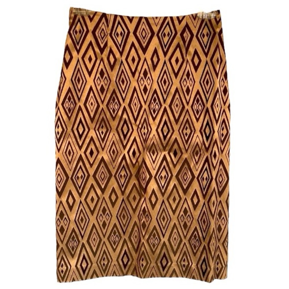 Ruby Welles Stretch Satin Geo Print Pencil Skirt Size 2 Anthro